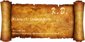 Kunszt Domonkos névjegykártya